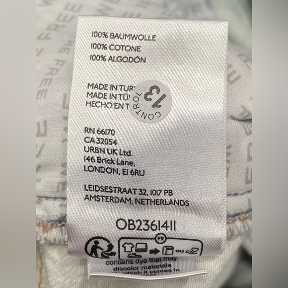 Free People Tennessee Low Rise Illusion Jeans Floral Canvas Paint Splatter Sz 26 - Picture 5 of 10